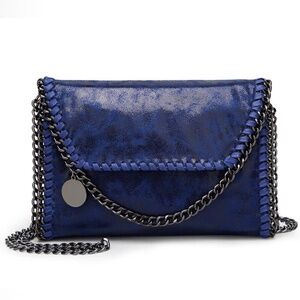 💙 Elegant Blue Chain Mersi Vegan Crossbody Bag